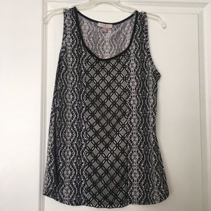 Black and White sleeveless blouse